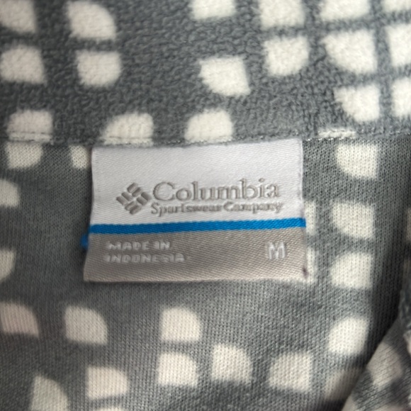 Columbia 1/4 Zip Gray/ White Patterened Lightweight Fleece Shirt - SZ: M - Picture 5 of 7